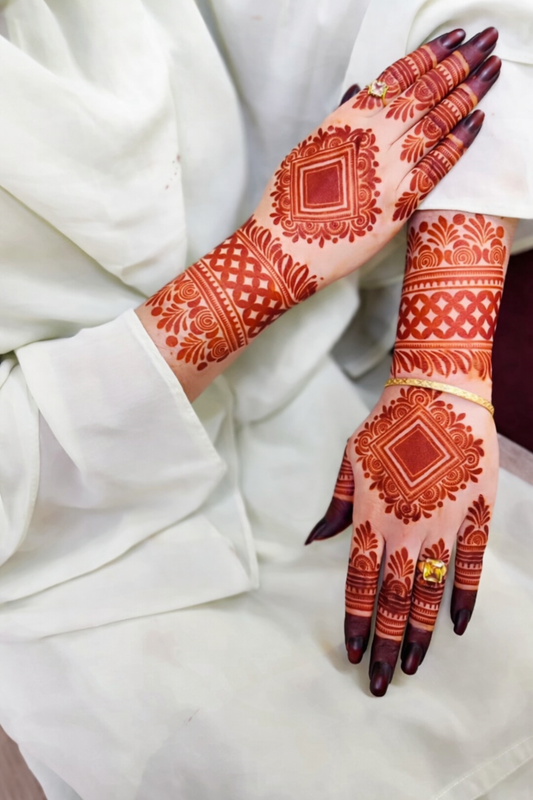 Royal Square Mandala Mehendi Stencil