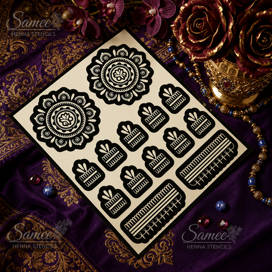 Samee® Classic Mandala & Bracelet Henna Stencil – design code.19