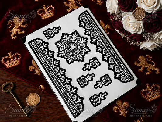 Samee® Floral Mandala Bracelet Henna Stencil –design code.44