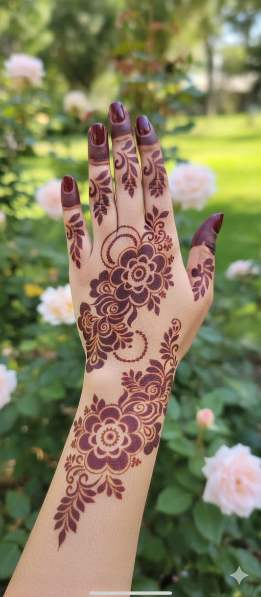 Classic Floral Vine Mehendi Stencil