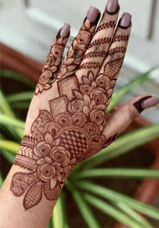 Royal Floral Geometry Hand Stencil(single hand) 5