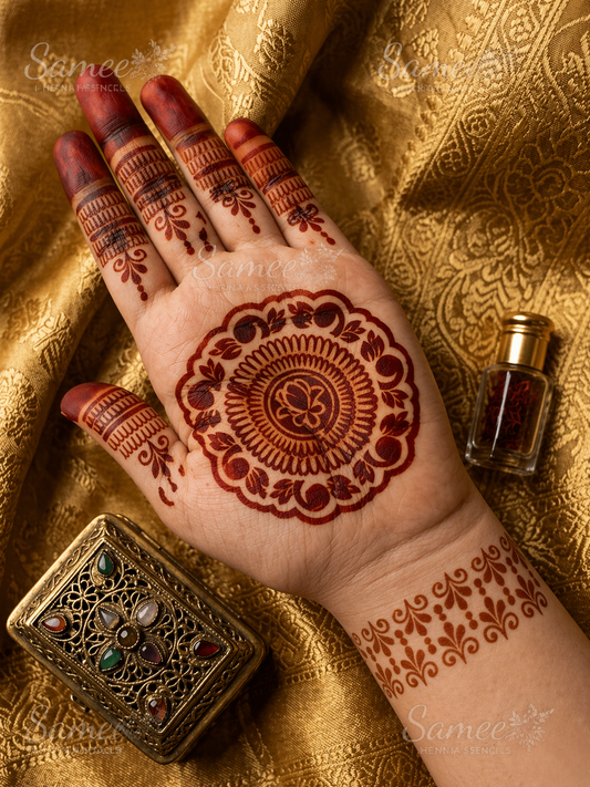 Royal Mandala Henna Hand Stencil model code 49- Single Hand