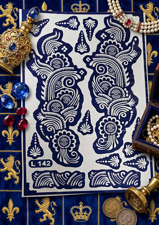 Samee® Paisley Floral Mehndi Stencil – Hand Design Design No,13