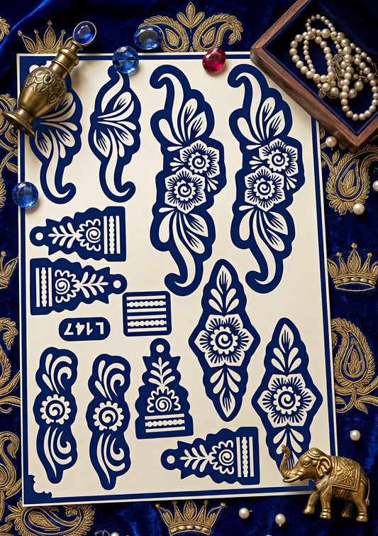 Sameee®Royal Floral Hand Art Stencil -Design NO, 4