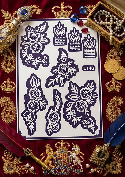 Samee® Floral Back Hand & Finger Mehndi Stencil- Hand design Design No, 120