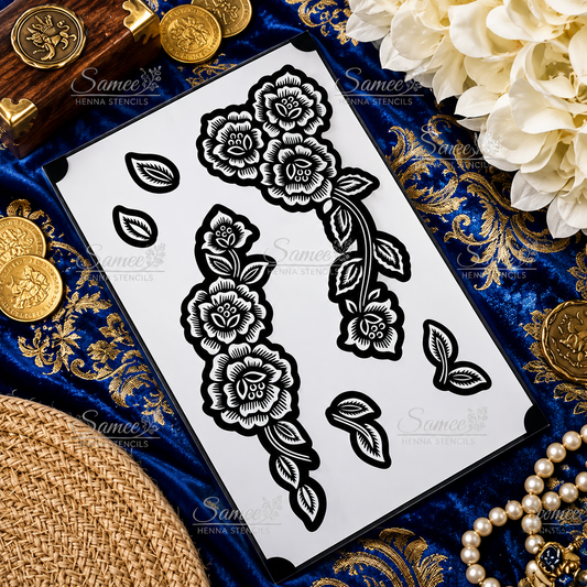 Sameee® Blossom Vine Mehndi Stencil –  Floral Hand Design.Design NO, 97