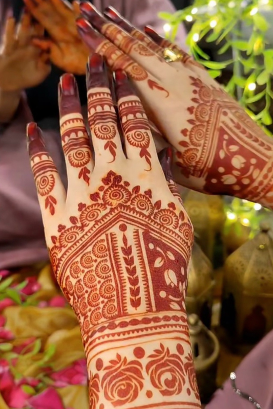 Traditional Arch Bridal Mehendi Stencil