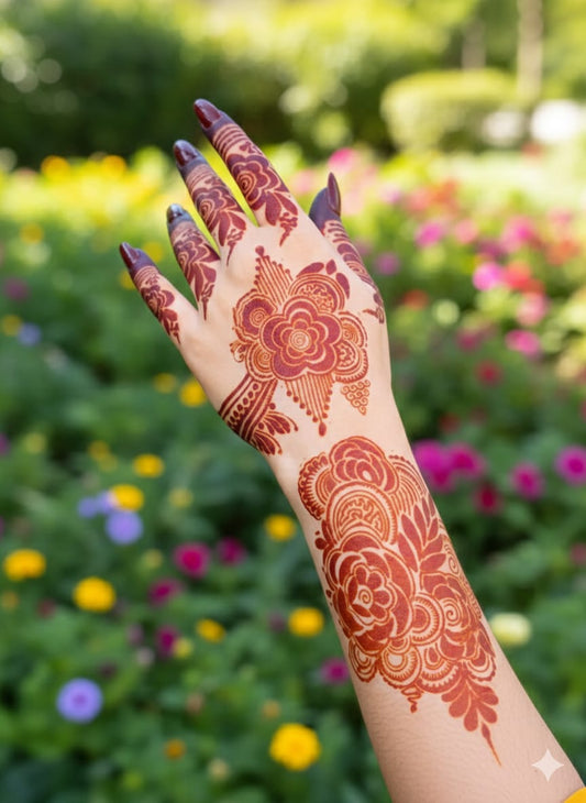 Royal Floral Full Arm Mehendi Stencil