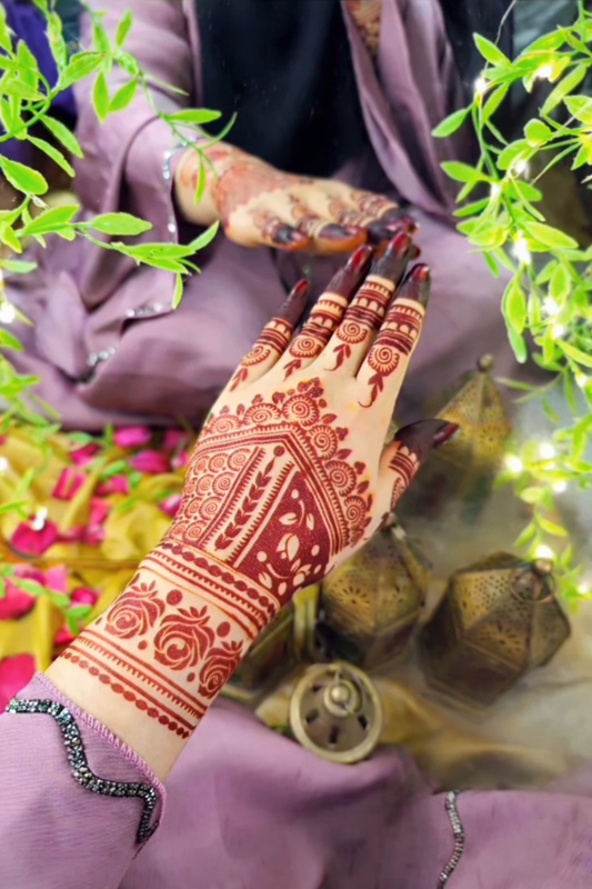 Traditional Arch Bridal Mehendi Stencil