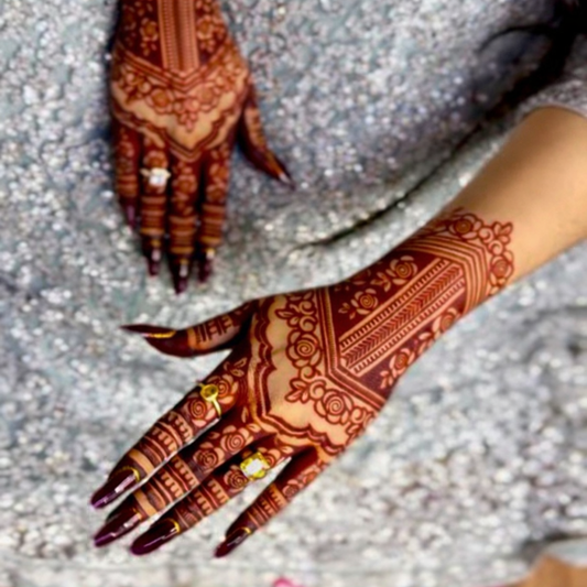 Elegant Arch Floral Full Hand Mehendi Stencil