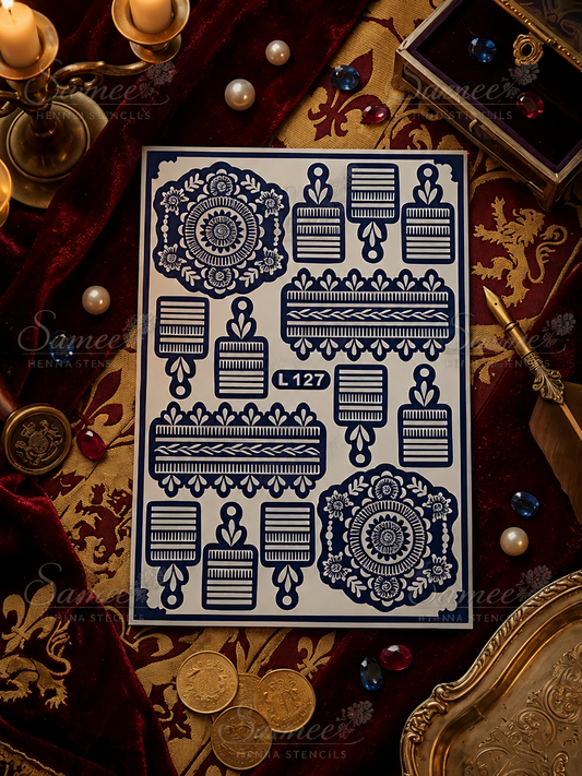 Sameee® Floral Mandala & Bracelet Mehndi Stencil –  Arabic Design (Design NO,105)