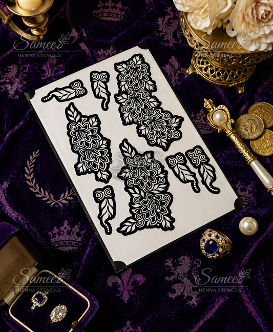 Sameee® Royal Floral Arabic Mehndi Stencil –  Hand Design.Design NO,111