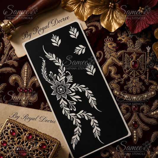 Samee® Elegant Floral Vine Henna Stencil – design code.48