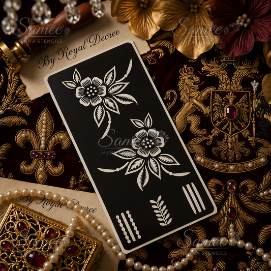 Samee® Classic Floral Accent Henna Stencil –design code.50