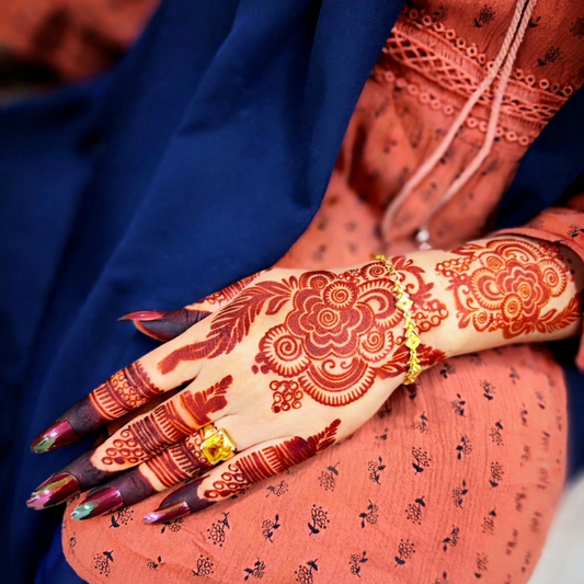 Floral Trail Backhand Mehendi Stencil