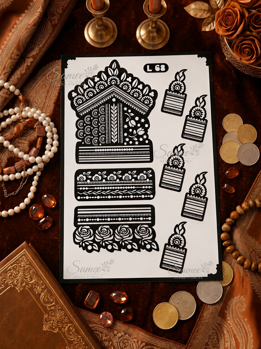 Sameee® Royal Arch Bracelet Henna Stencil – design code.66