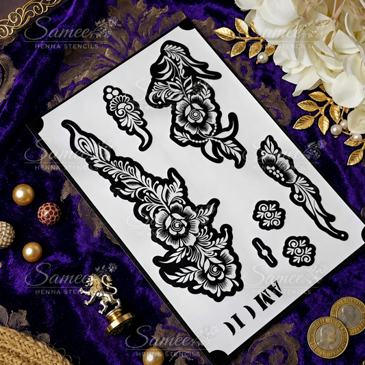 Sameee® Elegant Floral Arabic Mehndi Stencil – Hand Design Design NO,108