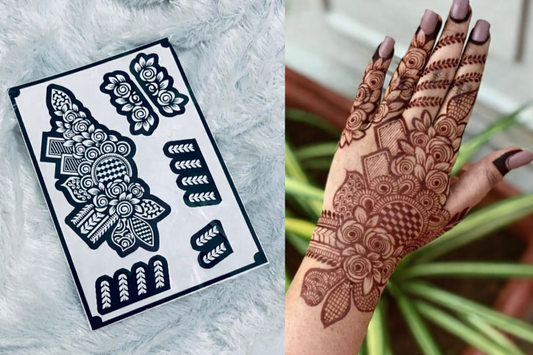 19 Royal Floral Geometry Hand Stencil(single hand)