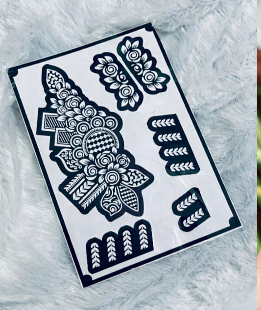 Royal Floral Geometry Hand Stencil(single hand) 5