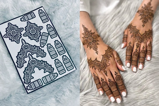 23Royal Mandala Arch Henna Stencil(double hand)