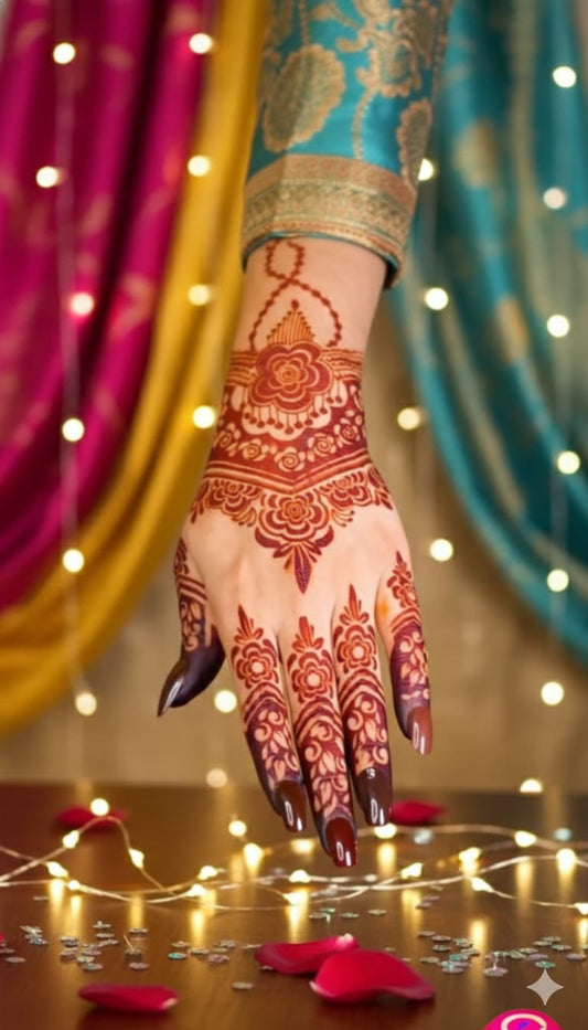 Royal Floral Cuff Mehendi Stencil 001