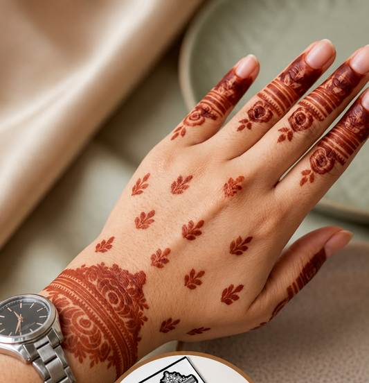 Samee® Royal Anklet & Toe Ring Henna Stencil –design code.1-Double Hand