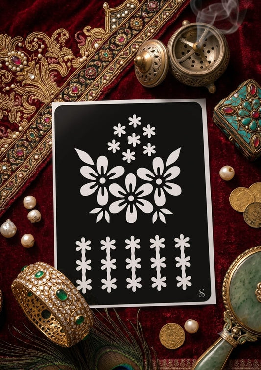 Samee® Floral Hand Design Mehndi Stencil-Hand design Design No, 79