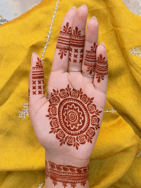 Samee® Royal Mandala & Bracelet Henna Stencil –design code.18-Double Hand