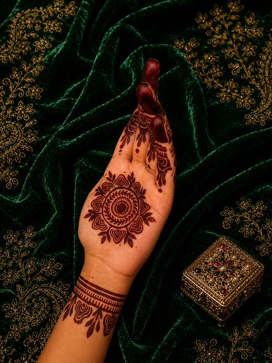 Samee® Royal Mandala & Finger Accent Henna Stencil – design code.11-Double Hand