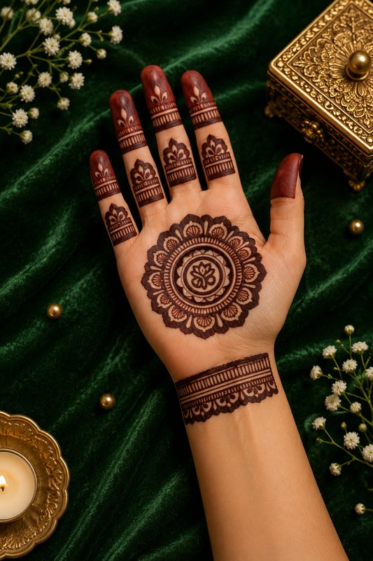 Samee® Classic Mandala & Bracelet Henna Stencil – design code.19-Double Hand