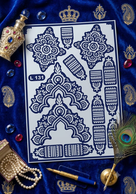 Samee® Mandala Border & Finger Mehndi Stencil – Hand design Design No, 32