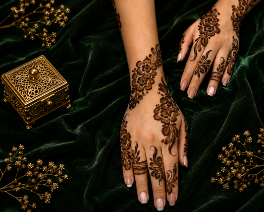 Sameee®Royal Floral Hand Art Stencil -Design NO, 4(Double Hand)