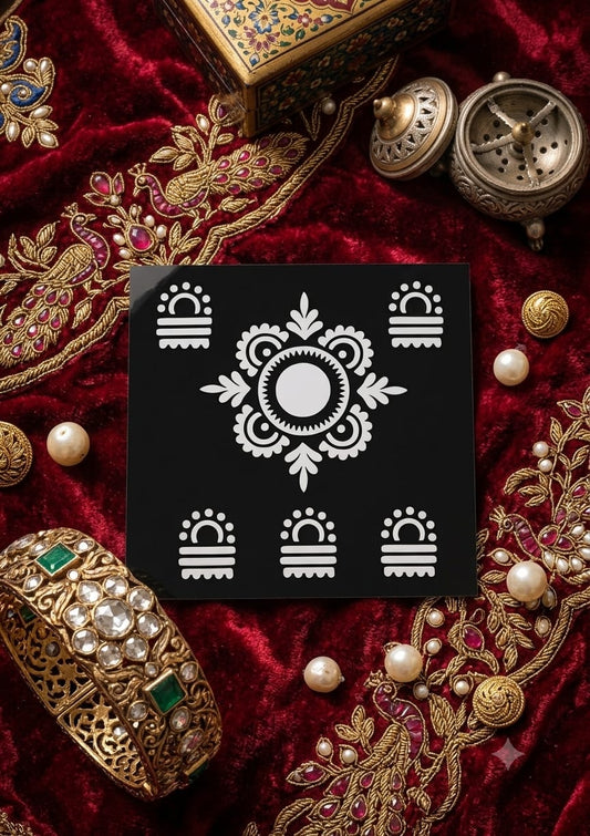 Samee® Traditional Mandala & Finger Mehndi Stencil- Hand design Design No, 78